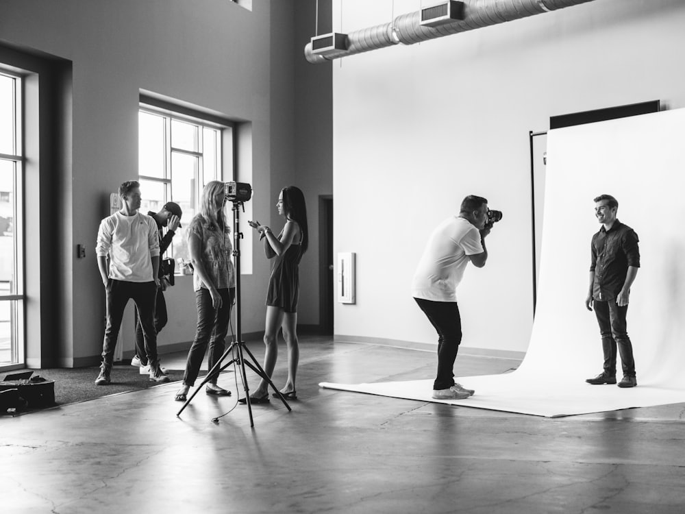 A photography studio in use