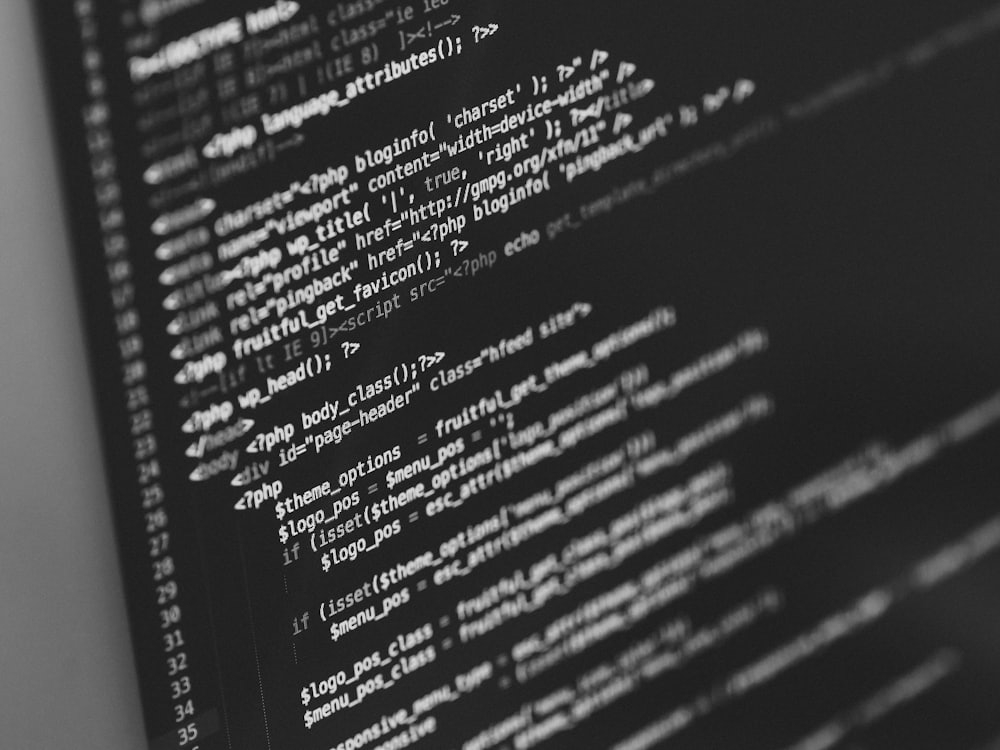 Source code on a monitor